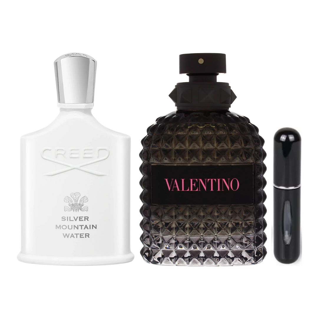 CREED SILVER + VALENTINO BORN ROMA+PERFU